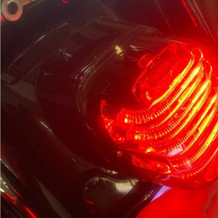 Placa base luz trasera negra Custom Dynamics Harley 99-Earlier OE Rpl 68048-93B Foto 3 de 4