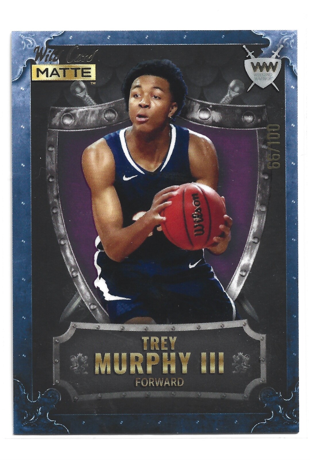 /100 2022-23 Wild Card Matte Draft Weekend Warriors Black WW-40 Trey Murphy III