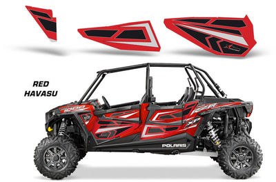 UTV Türgrafik Einsätze Für Polaris RZR 1000 Dragonfire HiBoy (4) ROT HAVASU