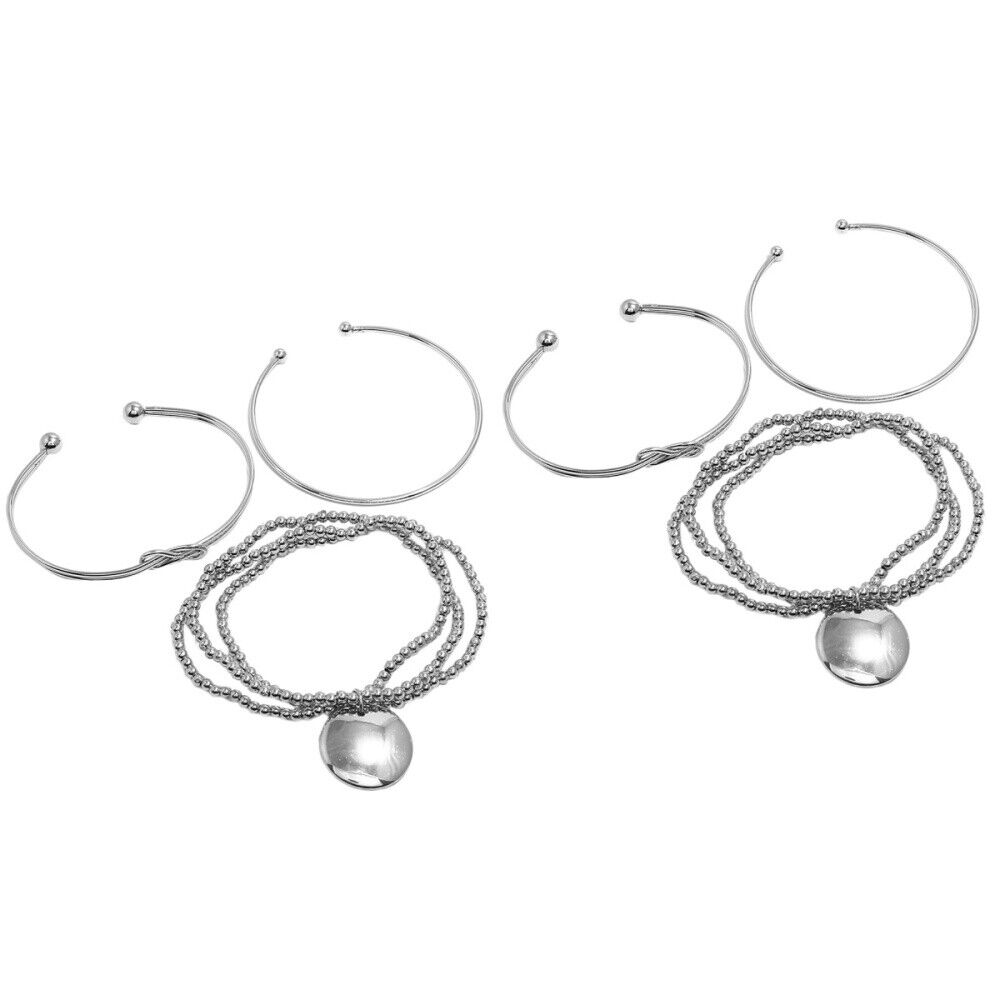6 Pcs Stapelbarer Armreif Anhänger-Armband-Set Mehrschi…