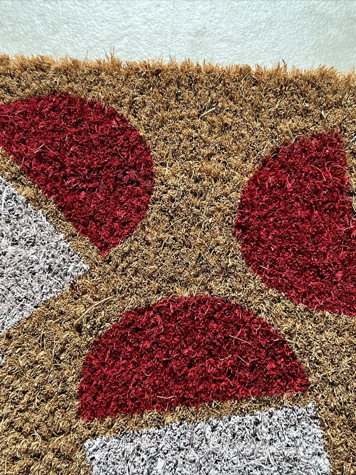 Alfombrilla de puerta IKEA KNORRALG natural azul rojo blanco 1' 4" x 2' 4" 705.633.03 Foto 4 de 4