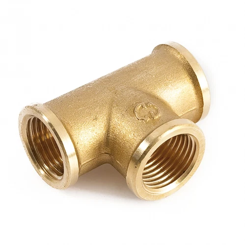 T-Stück Messing Gewindefitting gleichseitig 1/4"-2" - Trinkwasser geeignet