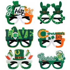 St Patrick's Day Eyeglasses Frame Green Irish Accessories for Leprechaun Party