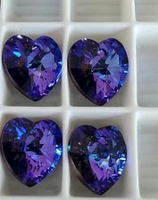 Swarovski 6228 14mm Heart Pendant Heliotrope (2pcs)