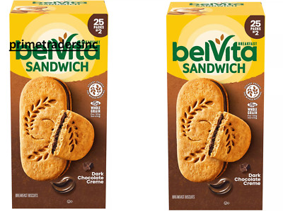 2 Pack - belVita Dark Chocolate Creme Breakfast Biscuits 25 pk.