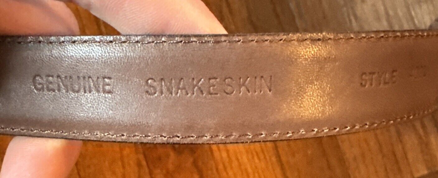 Vtg Austin Grey Genuine Snakeskin Brown Belt Soli… - image 4