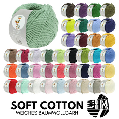 Lana Grossa SOFT COTTON 50 g weiches Mischgarn für höchsten Tragekomfort 140 m