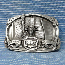 Flame Of Freedom Belt Buckle Americas Lady Liberty Vintage 80s Bergamot .GTA869