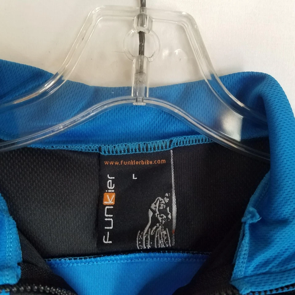 Camiseta deportiva Funkier para hombre con cremallera completa manga corta bicicleta ciclismo talla grande - U416 Foto 3 de 4