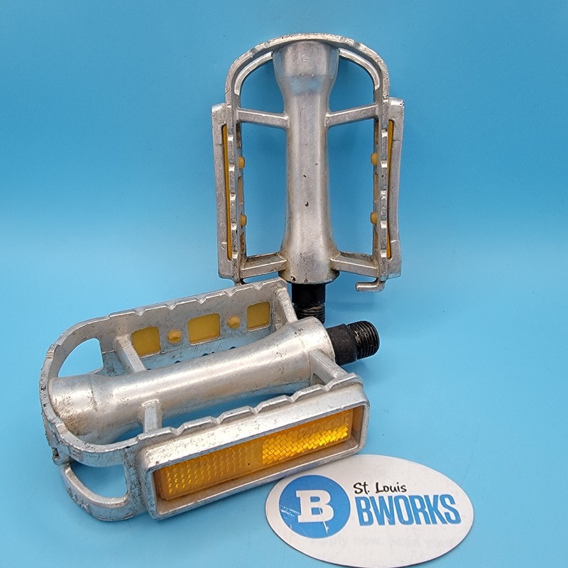 Vintage HTI A-15 9/16” Spindle Old School BMX Pedals l30