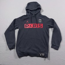 Nike Air Jordan  PSG Paris Saint Germain Pullover Hoodie Men Small Black Soccer