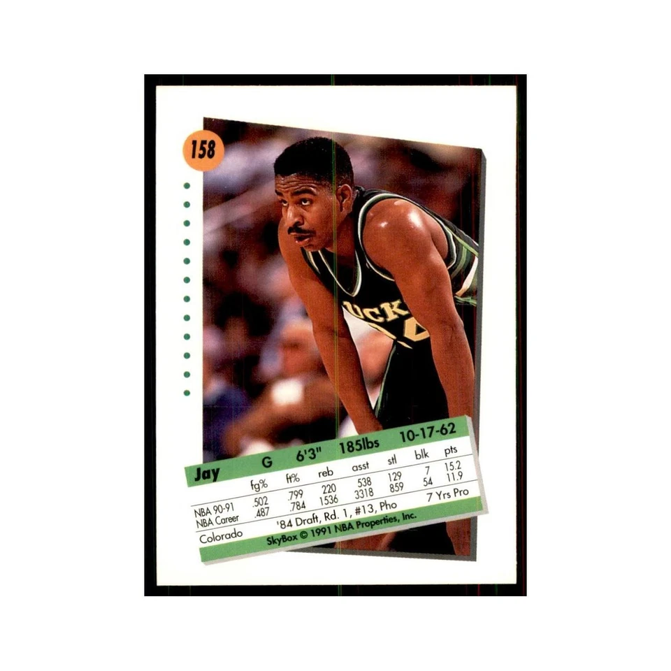 1991 SkyBox Jay Humphries Basketball Cards #158 - Image 2 of 3