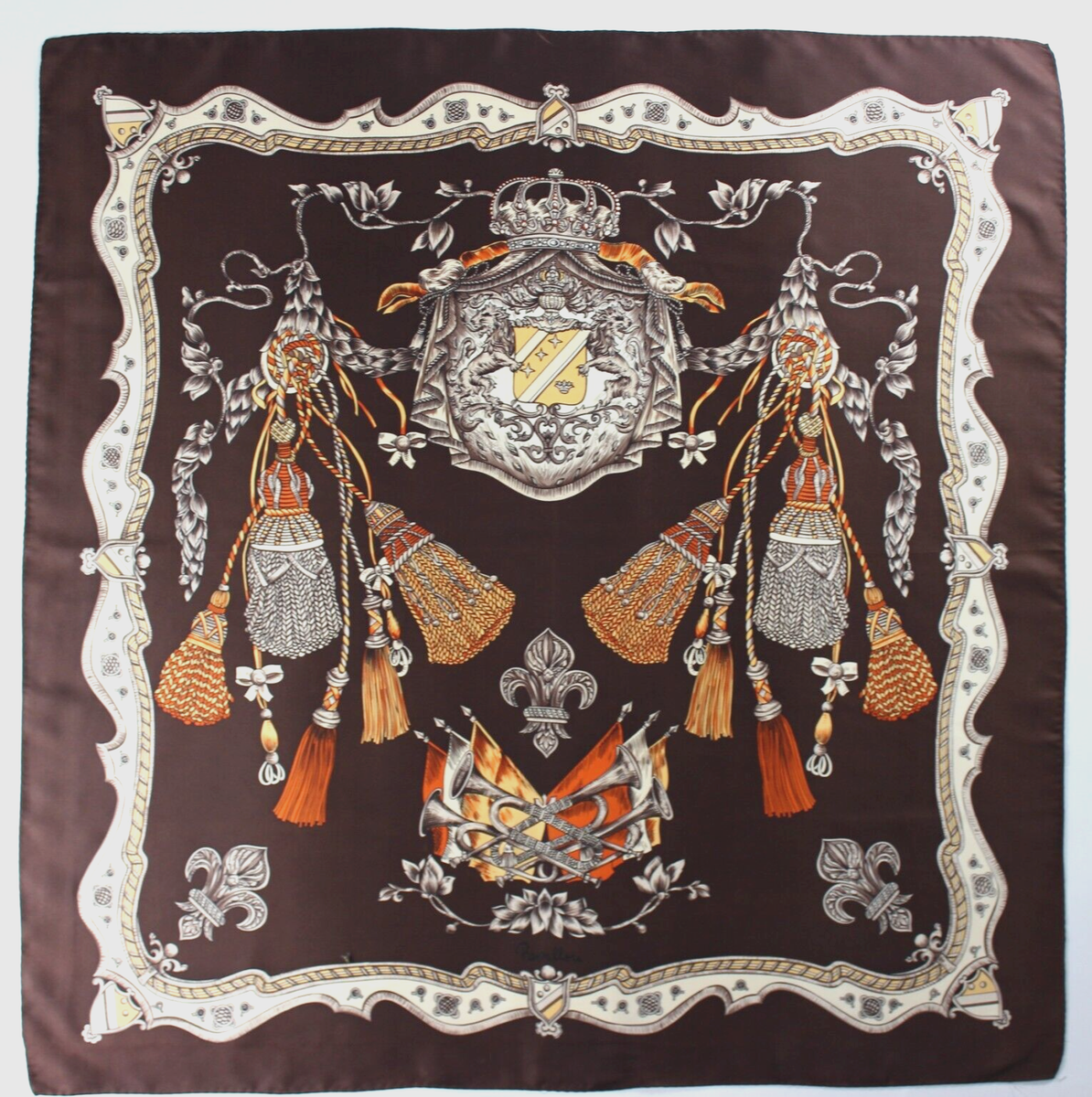 Foulard Vintage Papillon 100% Coton - 84 X 90 Cm, Occasion, Couleur Rouge
