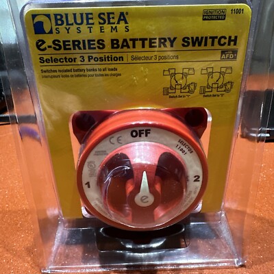 NEW! Blue Sea 11001 Marine e-Series Selector 3 Position Battery Switch with AFD