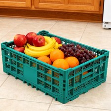 GRAVEE Plastic Folding Storage Crate 52 Litre Stackable Collapsible Foldable