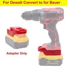 Adapter Upgrade For Dewalt 20V MAX Li-Ion Battery to For Bauer 20V Cordless Tool