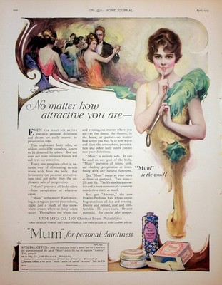 Original 1923 Vintage Health & Beauty Ad: Ft. ''Mum'' for personal daintiness