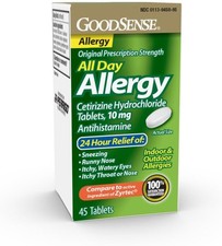 GoodSense All Day Allergy, Cetirizine Hydrochloride Tablets, 10 mg, Antihistamin