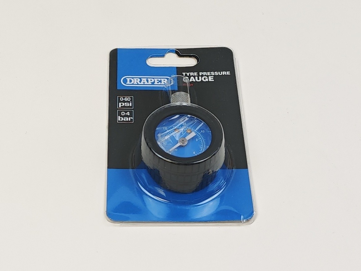 Draper 69923 Tyre Pressure Gauge, Packaging may vary, Blue Without Flexible Hose