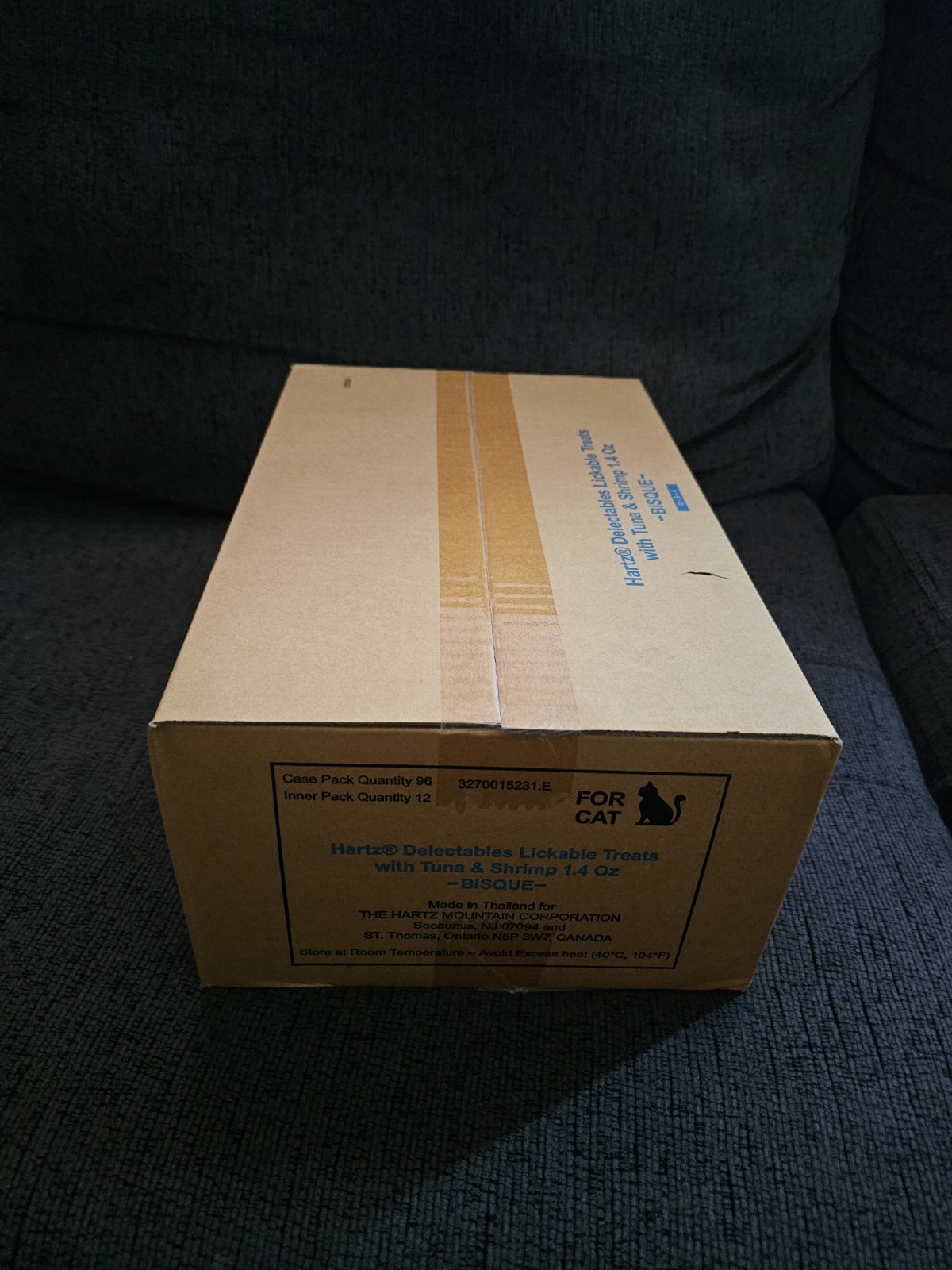 Case Of 8 Boxes Delectables Bisque Lickable Wet Cat Treats - Tuna & Shrimp 