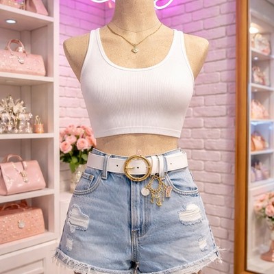 Juicy Couture Gold Logo Rhinestone Charm Chain Link Belt  display picture 1