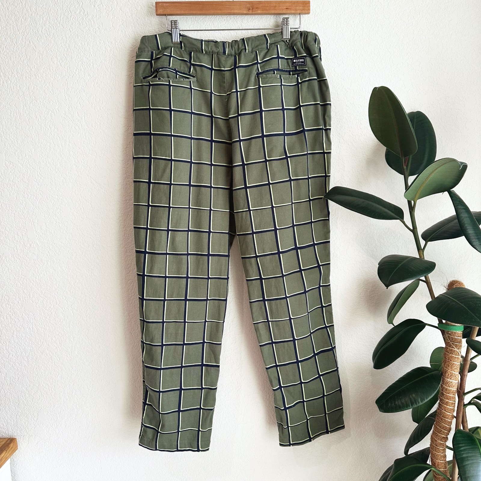 Wildfang Essential Drawstring Windowpane Trouser … - image 4