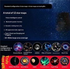 Star Projector Night Light Galaxy Starry Sky Lamp Kids Bedroom Nursery Usb Led