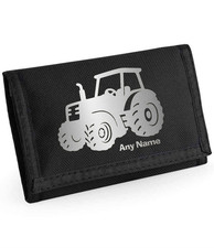 Personalised Farm Tractor Print Boys Kids Ripper Wallet With Coin Holder Gift