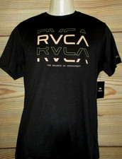 MENS RVCA PERFORMANCE BLACK T-SHIRT SIZE L