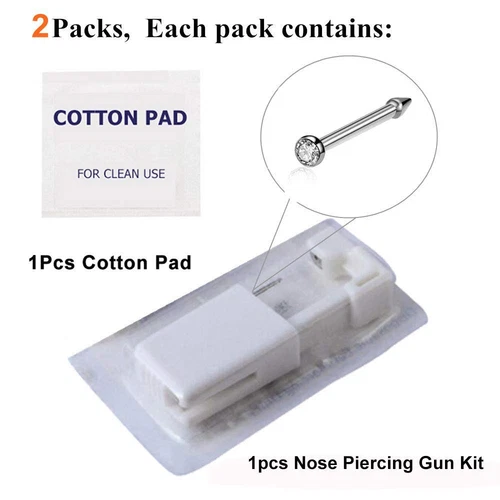 Nose Piercing Gun -  2 Pack Nose Piercing Kit Disposable Self Nose Piercing Gun image 3