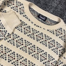 Great Outdoors By Boston Traders Sweater Mens Large Beige Fair Isle Pullover