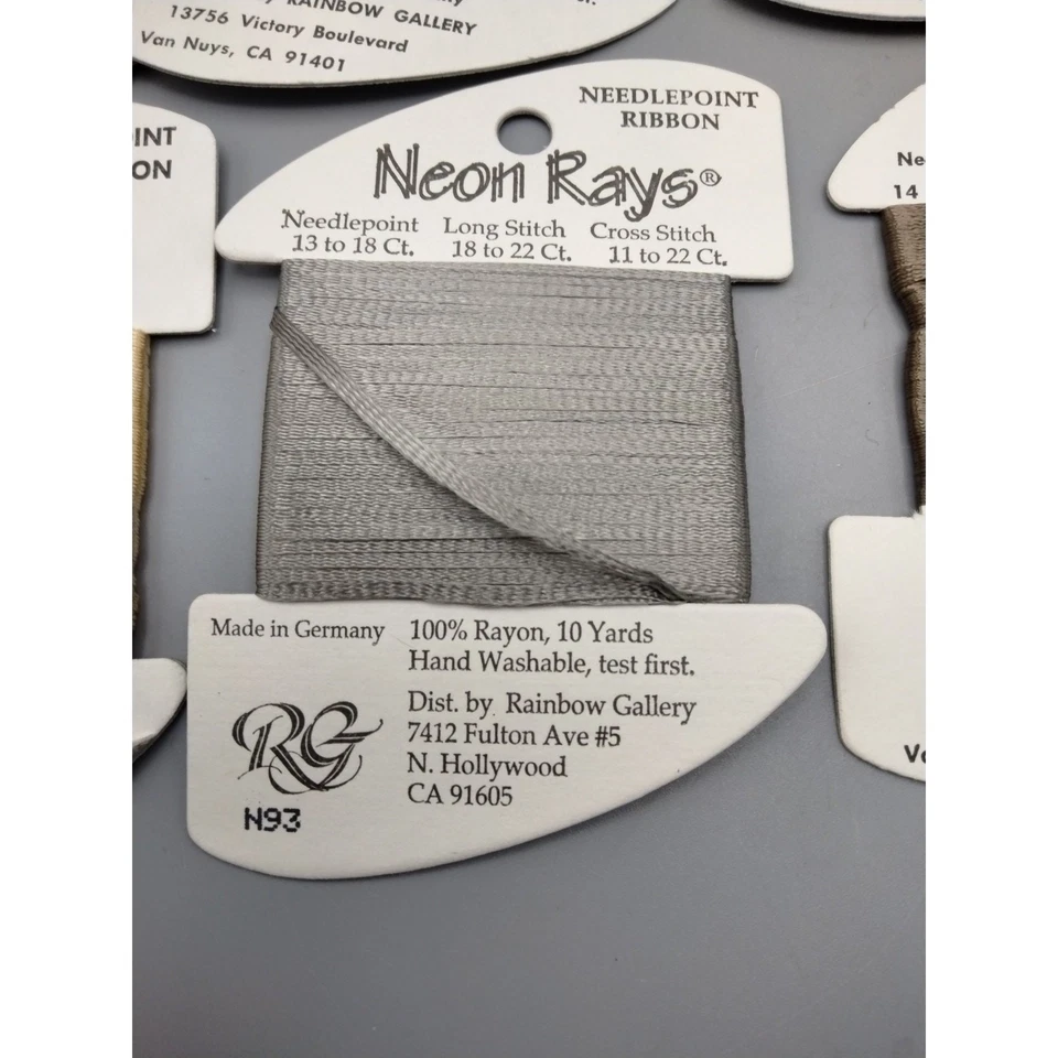 19x Needlepoint/Embroidery THREAD RAINBOW GALLERY Neon Rays rayon ribbon (3) - Image 4 of 4