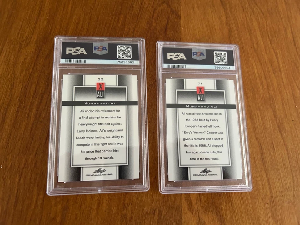 2 RARE 2011 Leaf Muhammad Ali Metal  #71 Muhammad Ali PSA 7 & #32 PSA 8 BOXING - Image 2 of 2