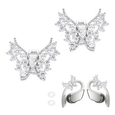 Earbuds Open Ear Accessories Earbuds Clip Silver Hollow Butterfly