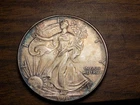 AMERICAN SILVER EAGLE 1993 BETTER DATE GEM BU COLORFUL TONER! 1 TROY OZ