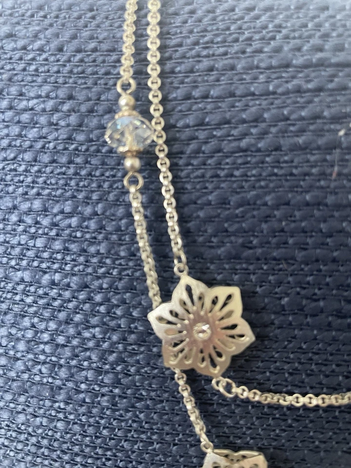 COLLAR COPO DE NIEVE BRIGHTON INVIERNO ESCARCHA PLATA CEPILLADA Y CRISTAL -42” Foto 4 de 4