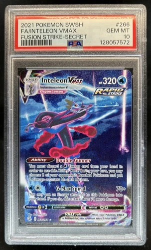 2021 Pokemon SWSH Fusion Strike Inteleon VM #266/264 PSA 10