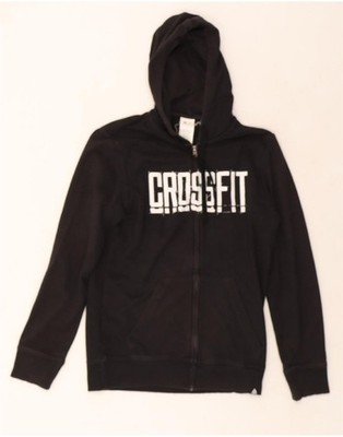 Reebok Herren Cross Fit Grafik Reißverschluss Hoodie Pullover Medium schwarz Baumwolle DH02