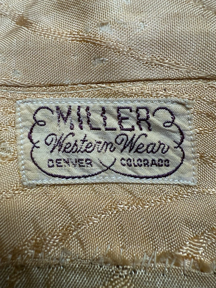 30s Vintage Miller Western Wear Shirt Men’s Medium Wood Grain Orange Silk RARE - Image 4 of 4