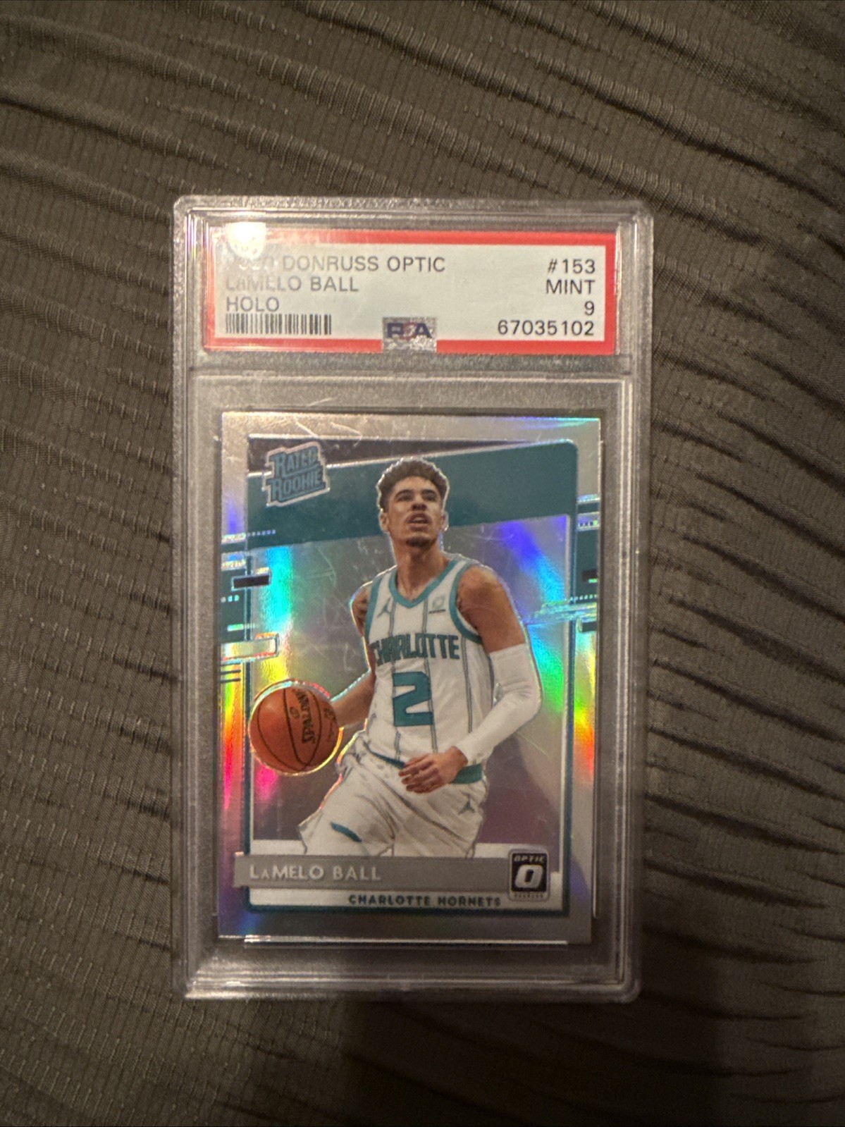 2020-21 Panini Donruss Optic the Rookies LaMelo Ball #1 Holo Prizm (RC) PSA 9