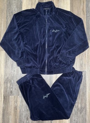 Vintage Sean John Velour Tracksuit Men's Size 2XL Blue Hip Hop