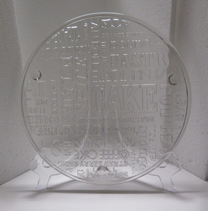 Jeanette Embossed Clear Glass Cake Plate 10.75” Vintage