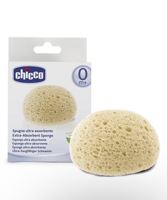 New Chicco, Ultra-Absorbent Natural Cellulose Sponge Baby Newborn 0M+