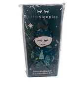 NEW Little Sleepies Green Twinkling Trees Swaddle And Knotted Hat Fast Shipping