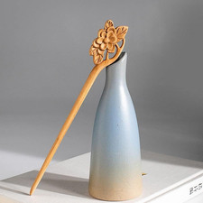 Handmade Vintage Wooden Hair Sticks - 1 Piece Retro Carved Hairpins Clips