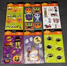 Lot of 6 American Greetings Stickety-Doo-Da Halloween Stickers Googly Eyes Puffy