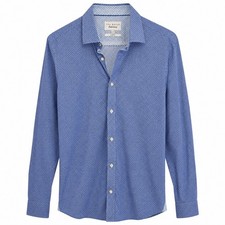 Ted Baker Endurance Slim Fit Dress Shirt Blue Geometric Mens 16 Designer
