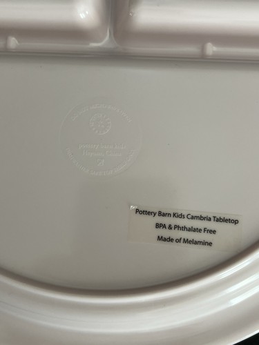 5 Pottery Barn Kids Blush Cambria Divided Melamine Plates Pale Pink 10" - Picture 6 of 6