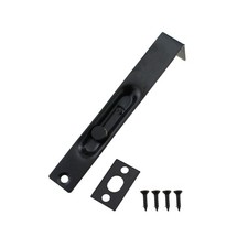 6 Inch Black Stainless Steel L Shape Flush Slide Locking Bolt Screws Door Latch