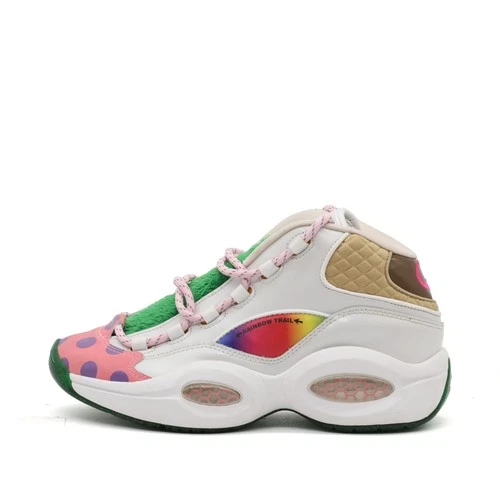 Reebok Damen x Hasbro Question Mid Candy Land Rainbow Trail Sneaker EU 38.5